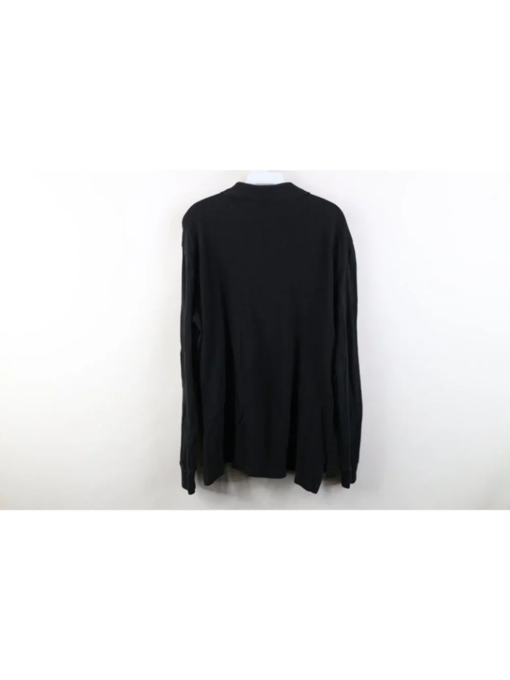 Vintage Y2K Ralph Lauren Mens XL Faded Custom Fit Long Sleeve Polo Shirt Black